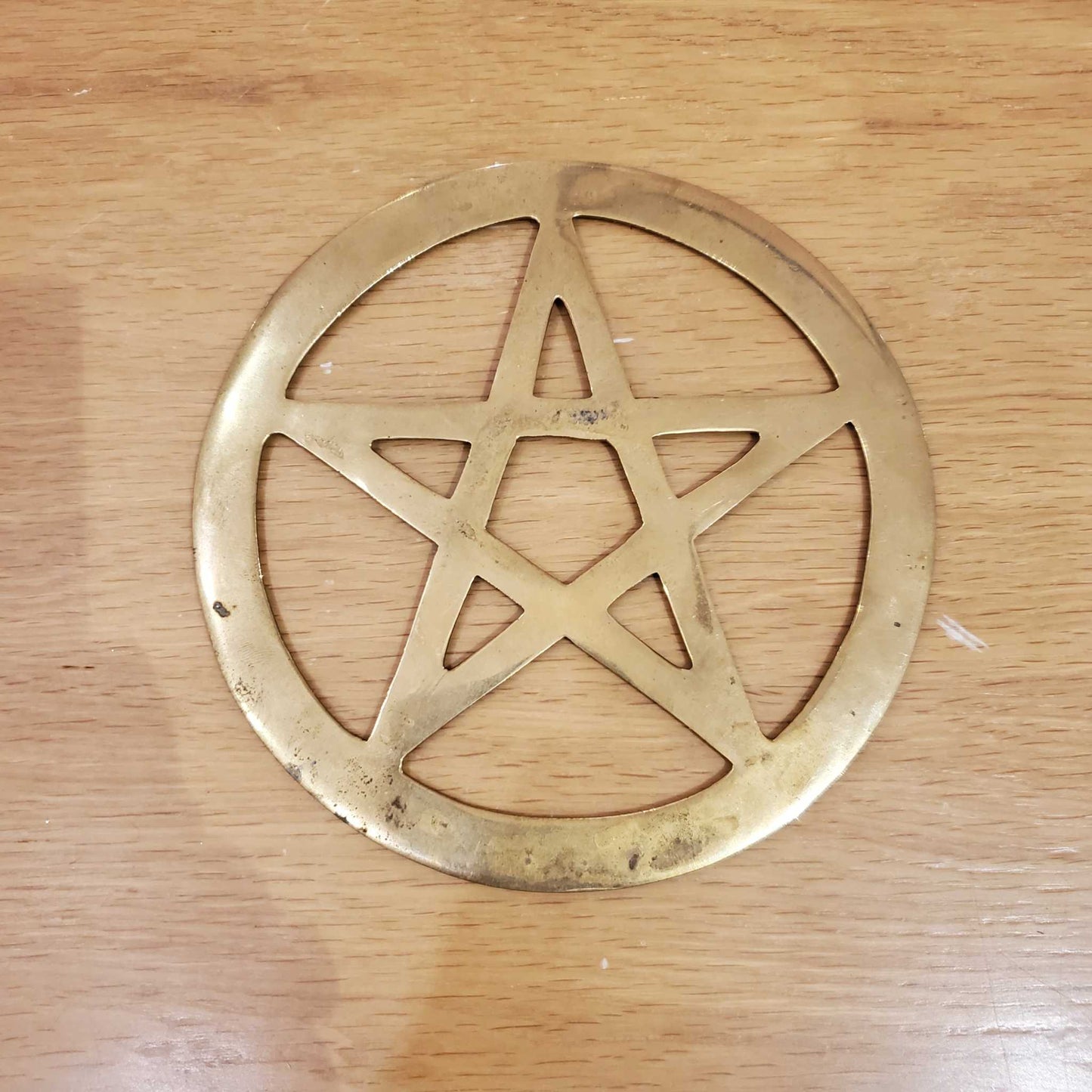 Azulejos de Latón Bañado con Pentáculo para Altar - Grandes