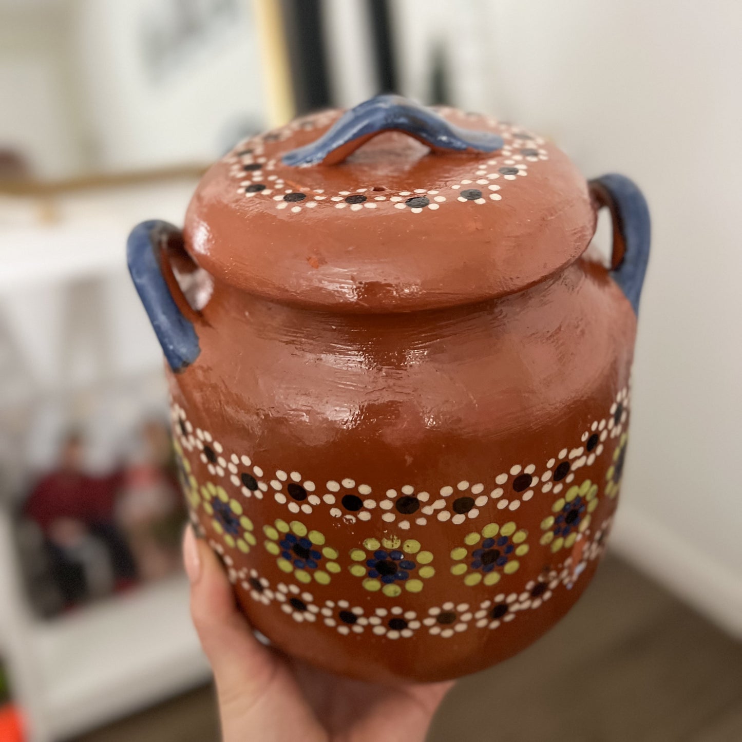 Olla de cerámica de frijol mexicana