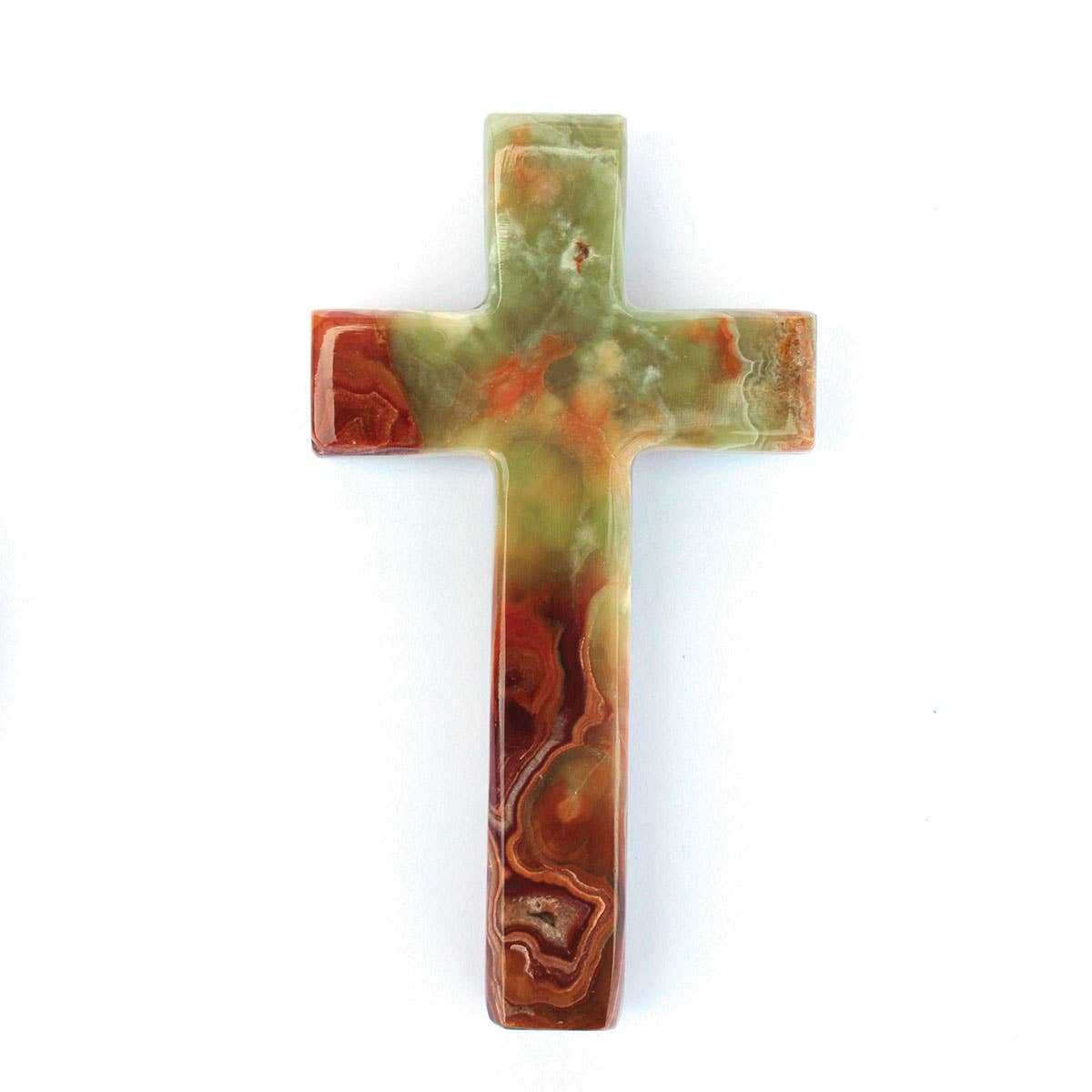 Cruz de piedra de ónice tallada a mano – 4 pulgadas, decoración espiritual para altar