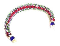 Pulsera con cuentas espaciadoras redondas facetadas de acrílico - Yemaya Mayalebo (unidad)