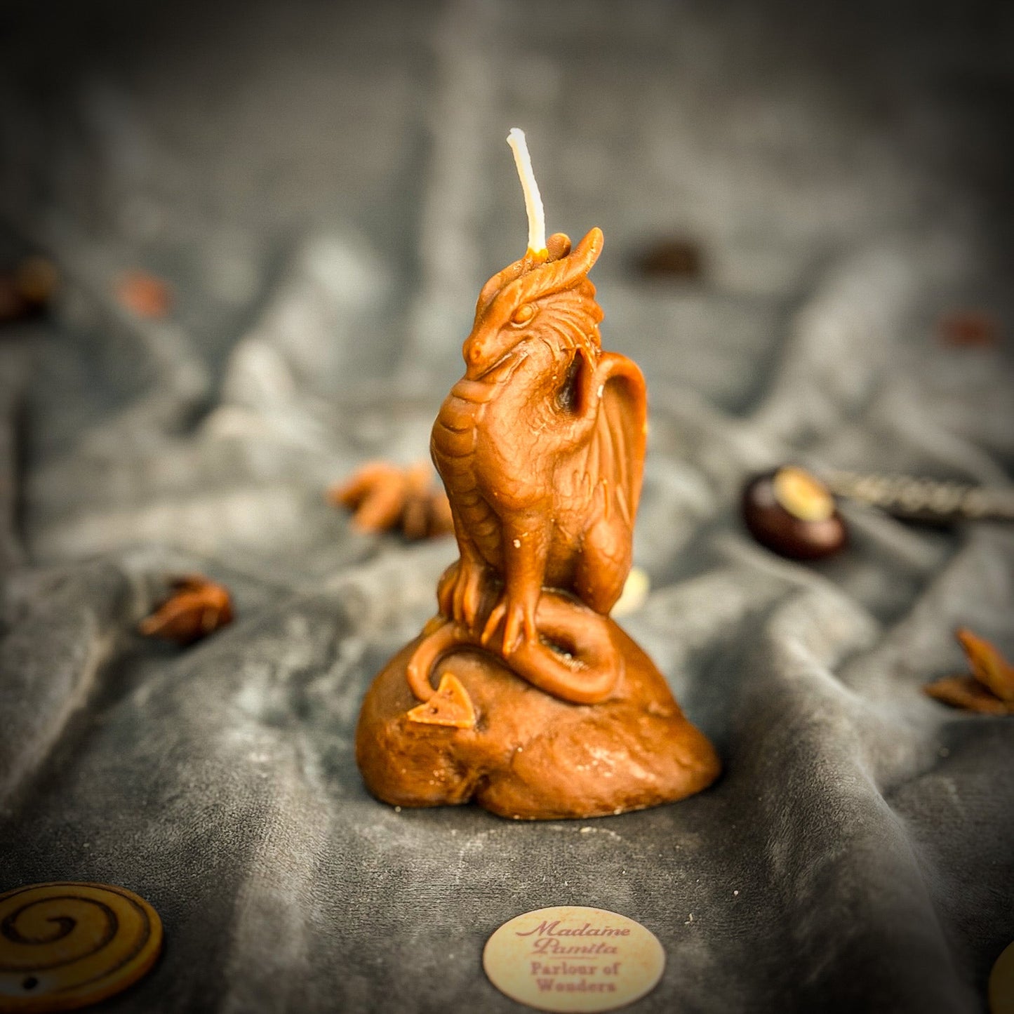 Vela de Cera de Abeja de Protección del Dragón - Magia Guardiana, Poder y Defensa