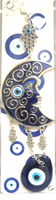 Ojo Turco - Luna Azul con adorno/amuleto de Ojo Turco 10"