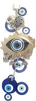 Ojo Turco - Adorno de Ojo Turco con Elefantes / Amuleto 25,4 cm