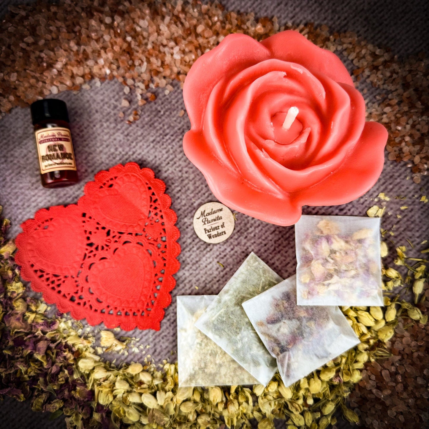 Kit de hechizo para velas "Romance de rosas" - Amor y romance