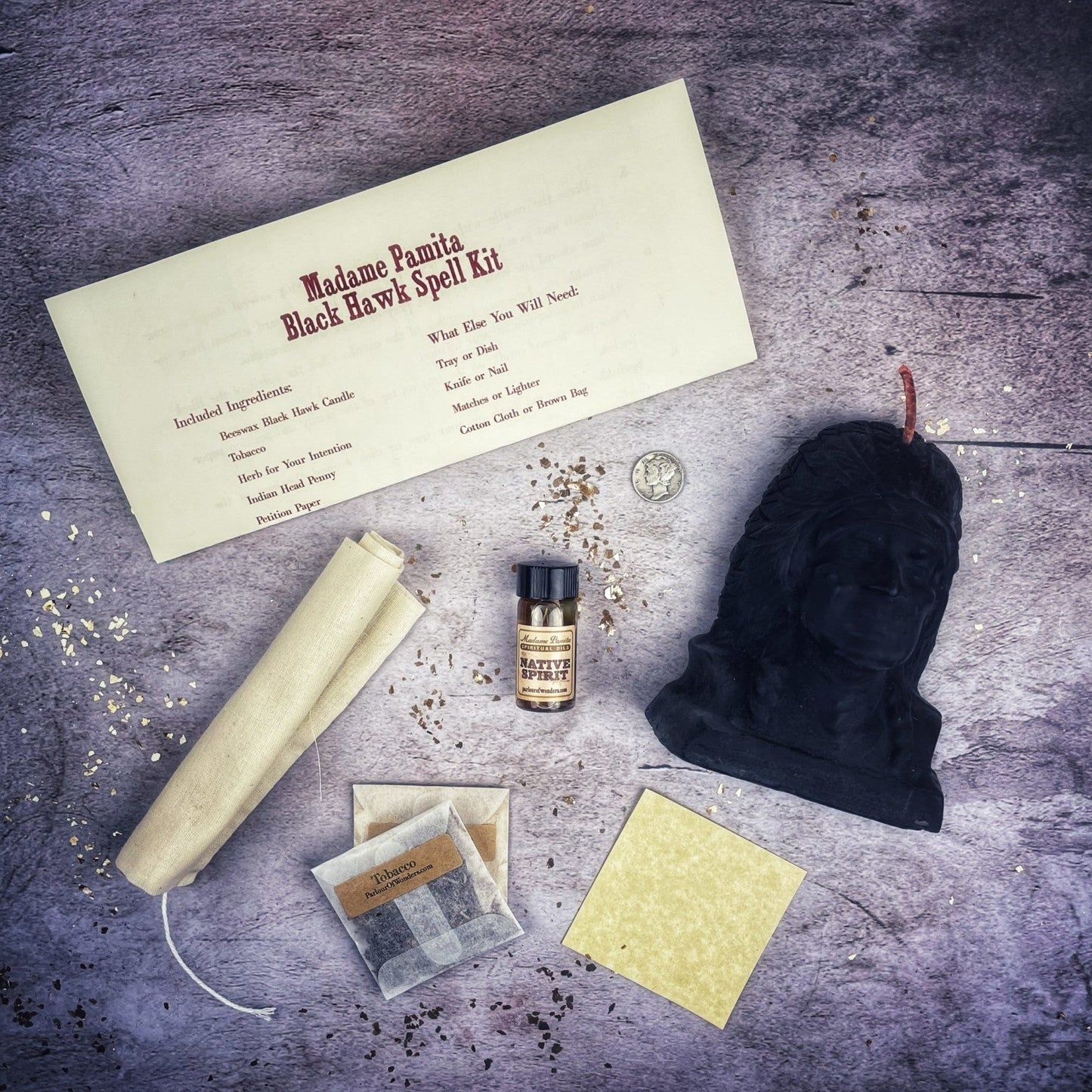 Kit de Hechizos de Velas Black Hawk Justice - Magia de Guía Espiritual y Justicia Social