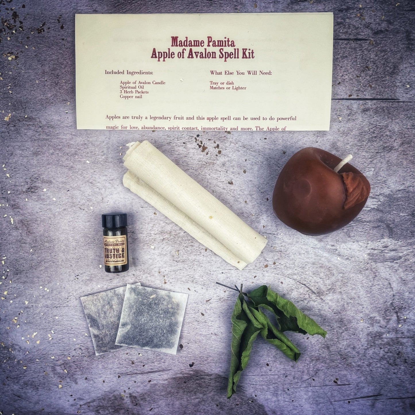 Kit de Hechizos Vela Manzana de Avalón - Amor, Abundancia y Magia Ancestral