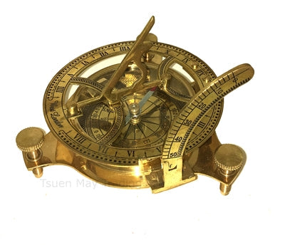 Brújula Solar - Reloj de Sol de Latón Macizo
