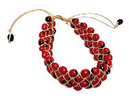 Pulsera grande de semillas de peonía con ojo turco
