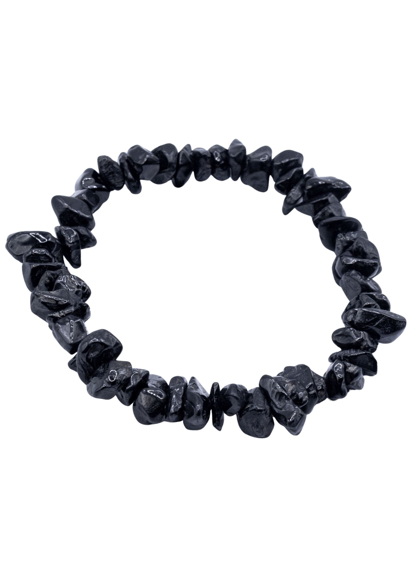 Pulsera elástica de turmalina negra en chip