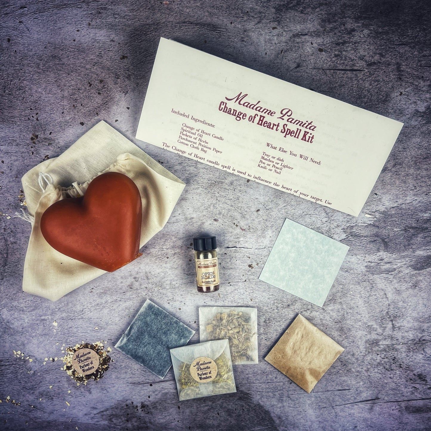 Kit de hechizos con vela para cambiar el corazón - Reconciliación amorosa y sanación emocional