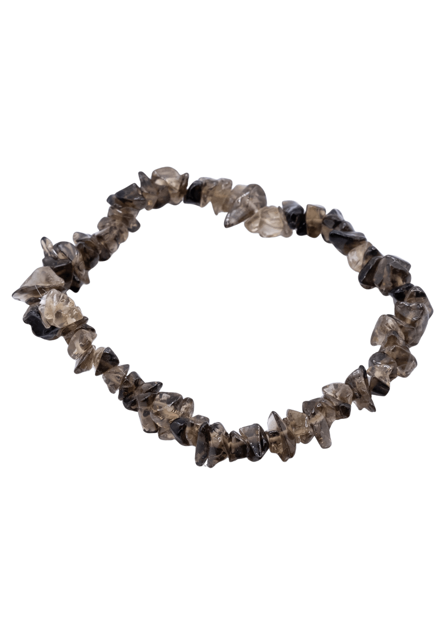Pulsera elástica con chips de cuarzo ahumado