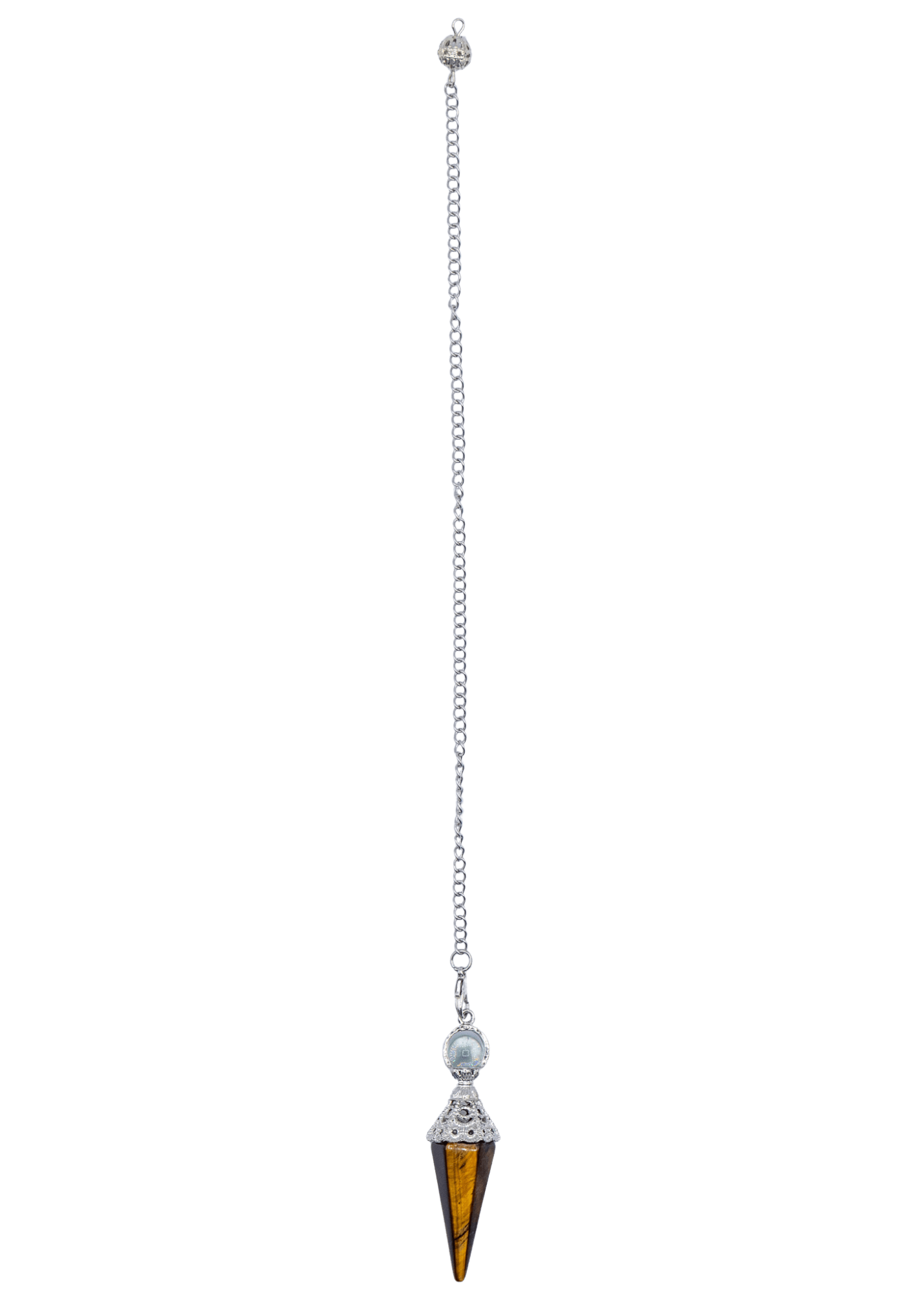 Péndulo de Cristal Ojo de Tigre Ornamentado