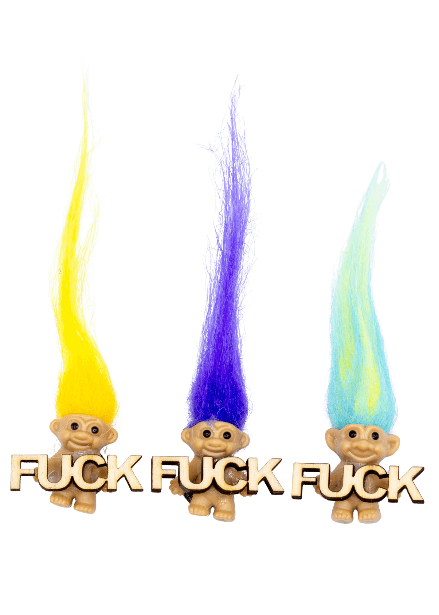 Imán de nevera de trol con pelo de colores
