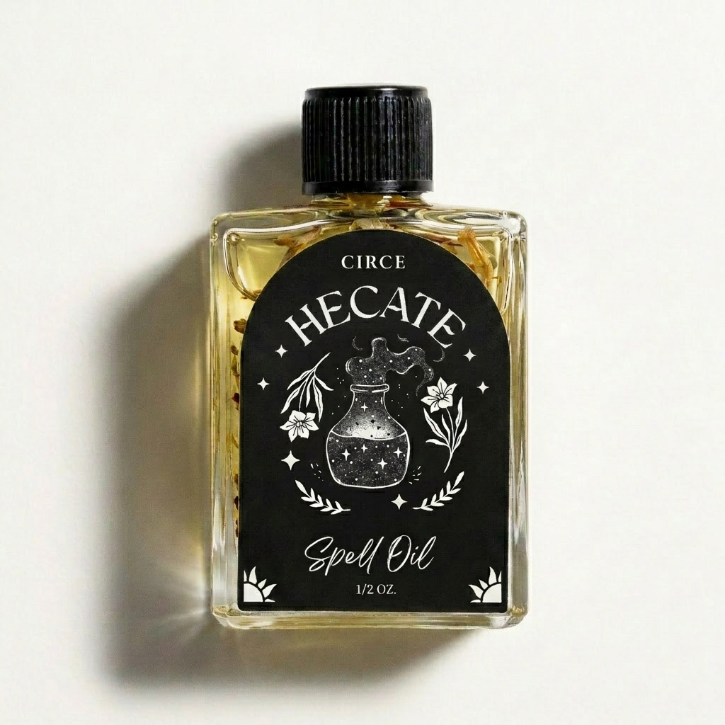 Aceite de Hechizos de Hécate 1/2 oz para Protección, Encrucijadas y Guía Espiritual | Aceite Ritual