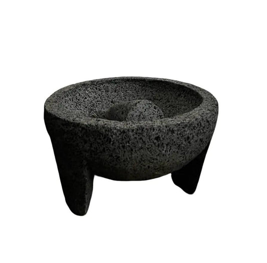 Molcajete Original 100% Piedra Volcánica de Lava Mortero y Mano - Utensilio de Cocina Versátil para Moler y Triturar Ingredientes - Utensilios