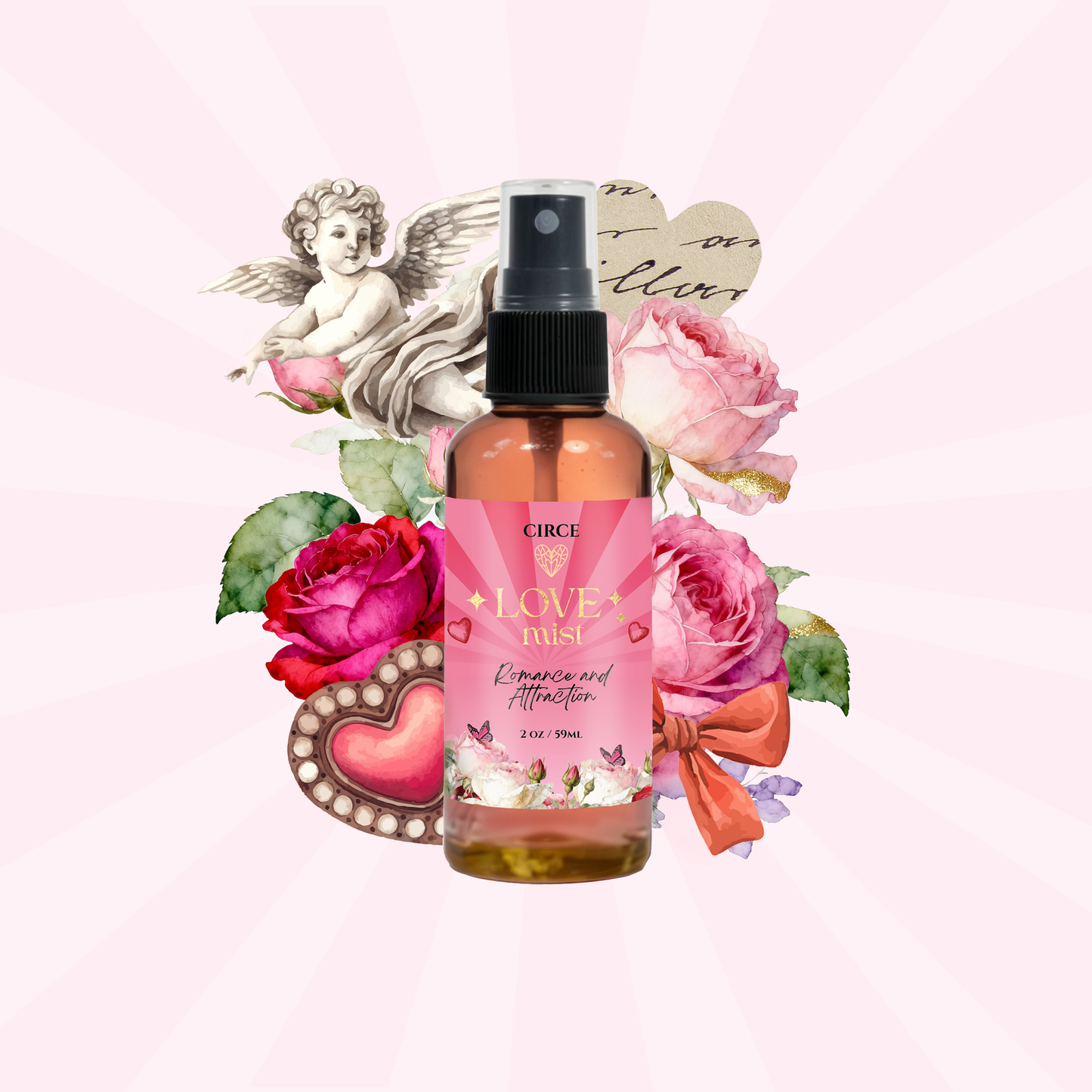 Bruma de Atracción de Amor – Rociador de Energía del Corazón Rosa y Jazmín 59 ml
