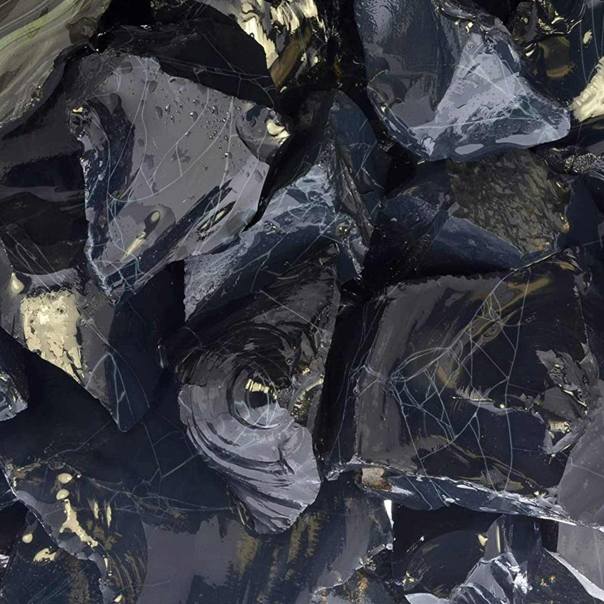Obsidiana telaraña natural – Piedra en bruto de México
