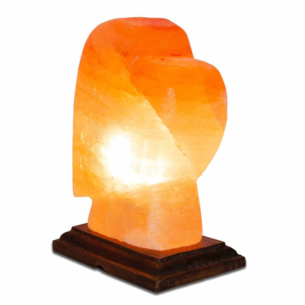 Heart Shaped Salt Lamp  - 10" avg. - Cord, Bulb, Dimmer