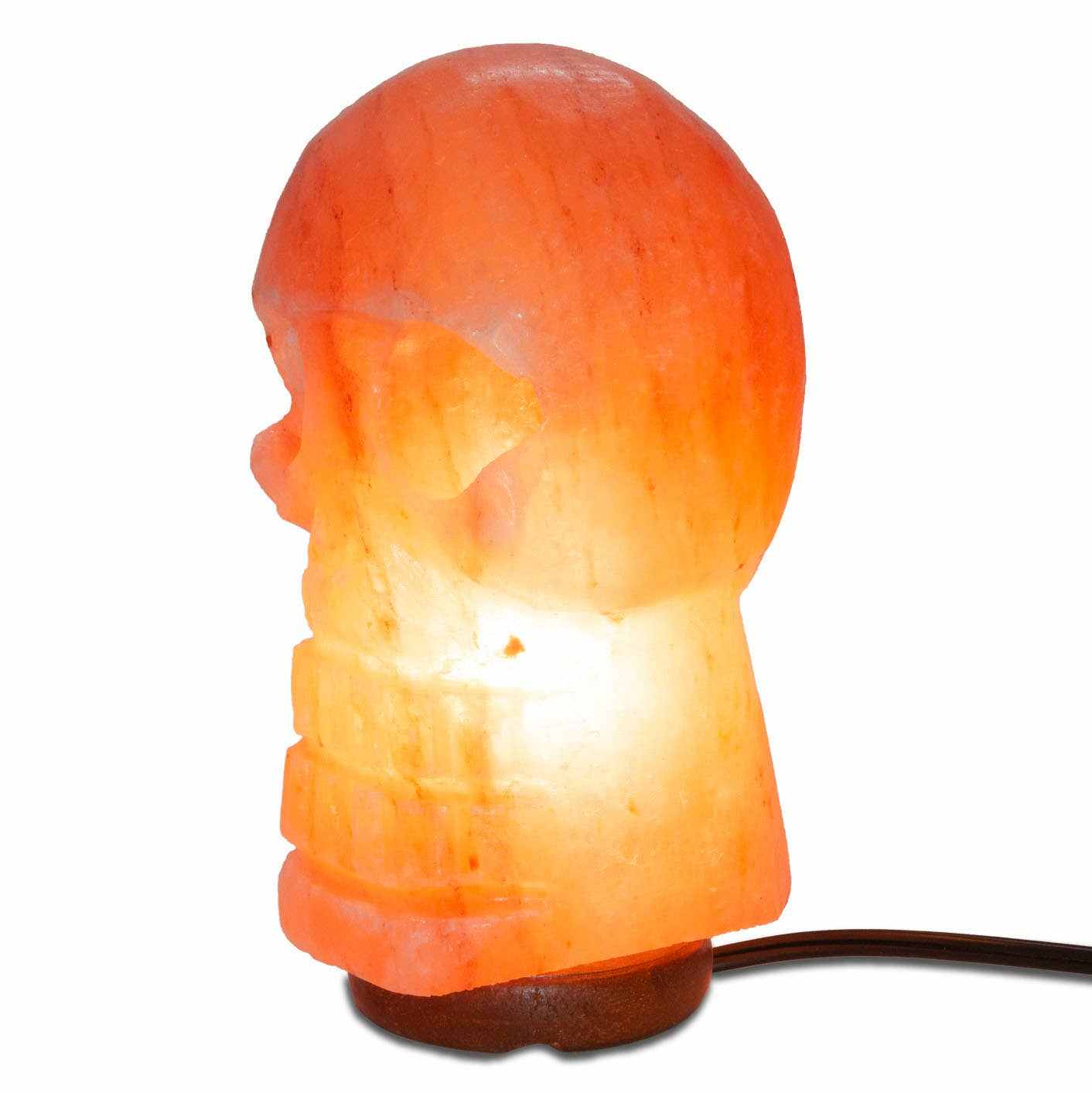 Lámpara de sal con forma de calavera - 24,13 cm promedio - Cable, Bombilla, Atenuador