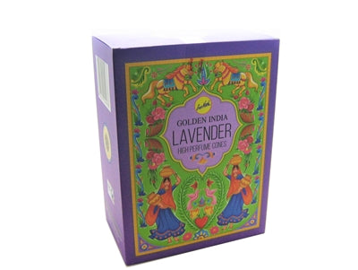Sree Vani - Conos de Incienso de Lavanda Golden India (10 conos en 12 paquetes)
