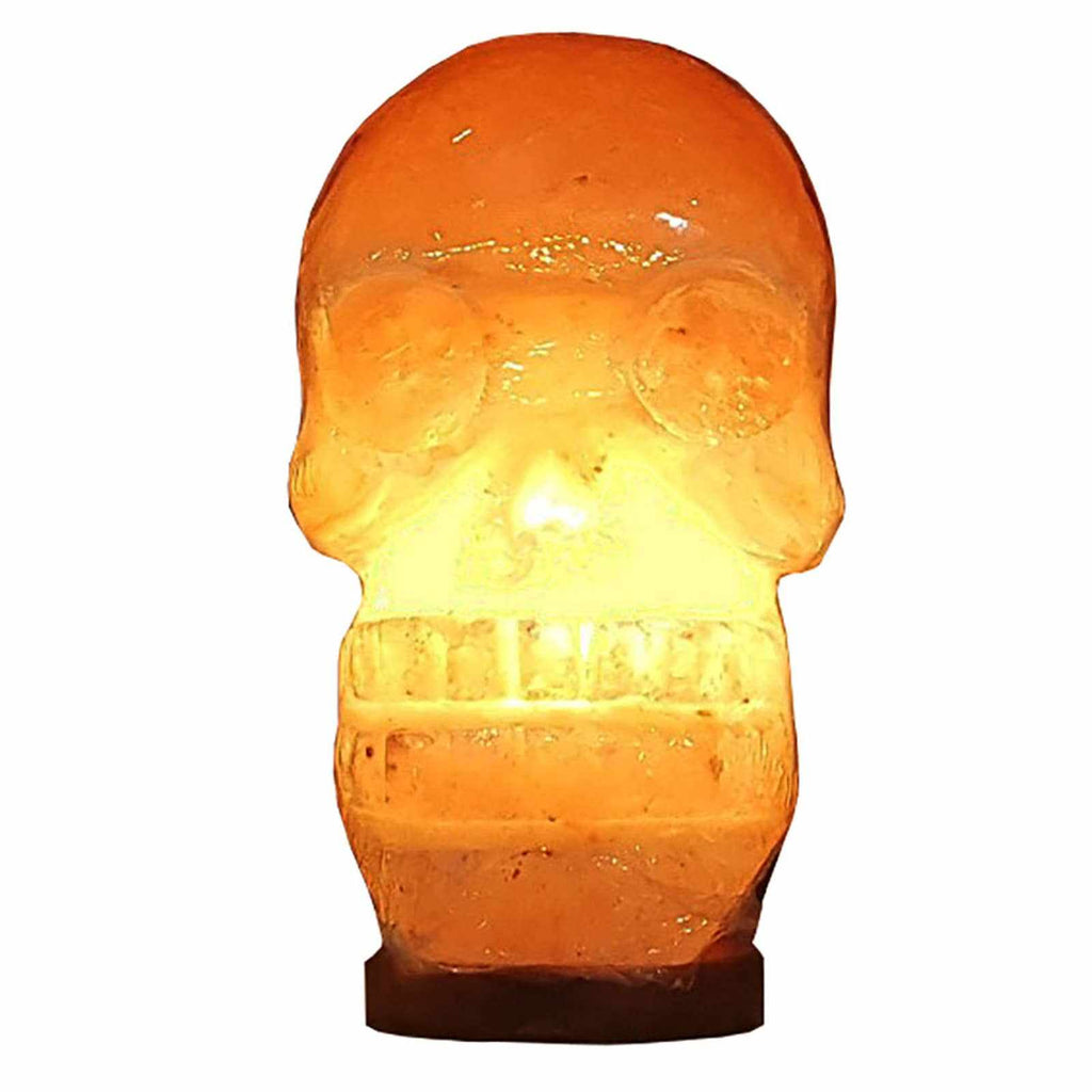 Lámpara de sal con forma de calavera - 24,13 cm promedio - Cable, Bombilla, Atenuador