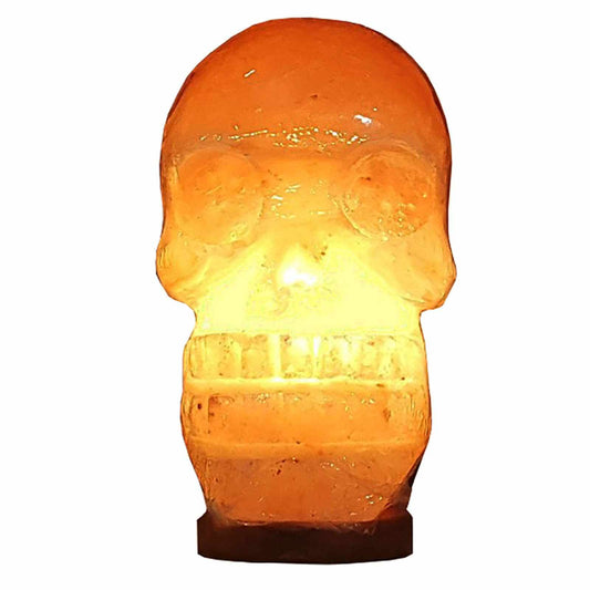 Lámpara de sal con forma de calavera - 24,13 cm promedio - Cable, Bombilla, Atenuador