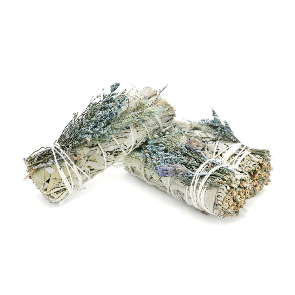 Manojo de salvia blanca floral "Ramo Azul" para sahumerios (10 cm)