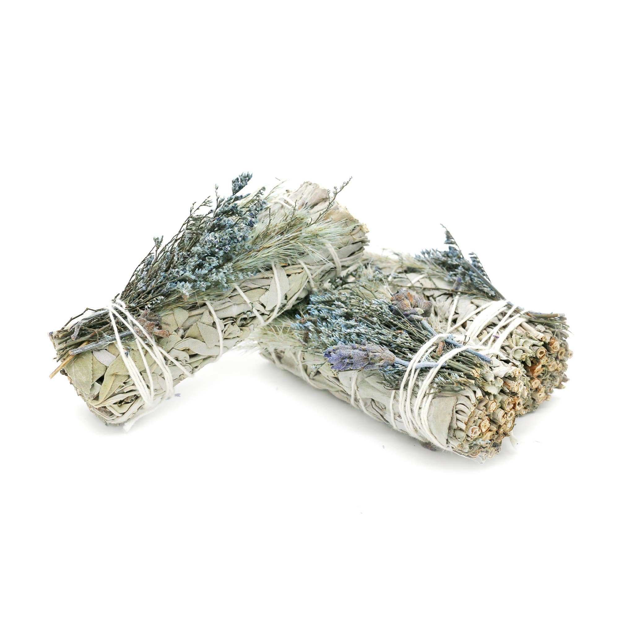 Manojo de salvia blanca floral "Ramo Azul" para sahumerios (10 cm)