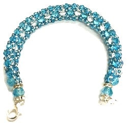 Pulsera de cuentas redondas espaciadoras de bola facetada de acrílico - Yemaya Azezu (Individual)