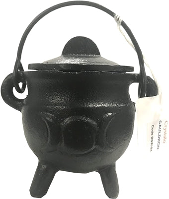 Caldero de hierro negro Crystalo con tapa de triple luna - BSW-84
