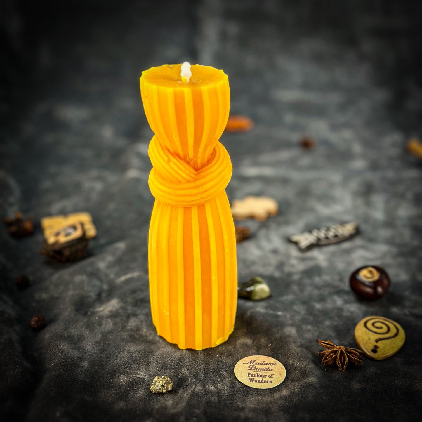 Vela Mágica Nudo de Cera de Abeja - Fortalece Lazos y Controla el Daño