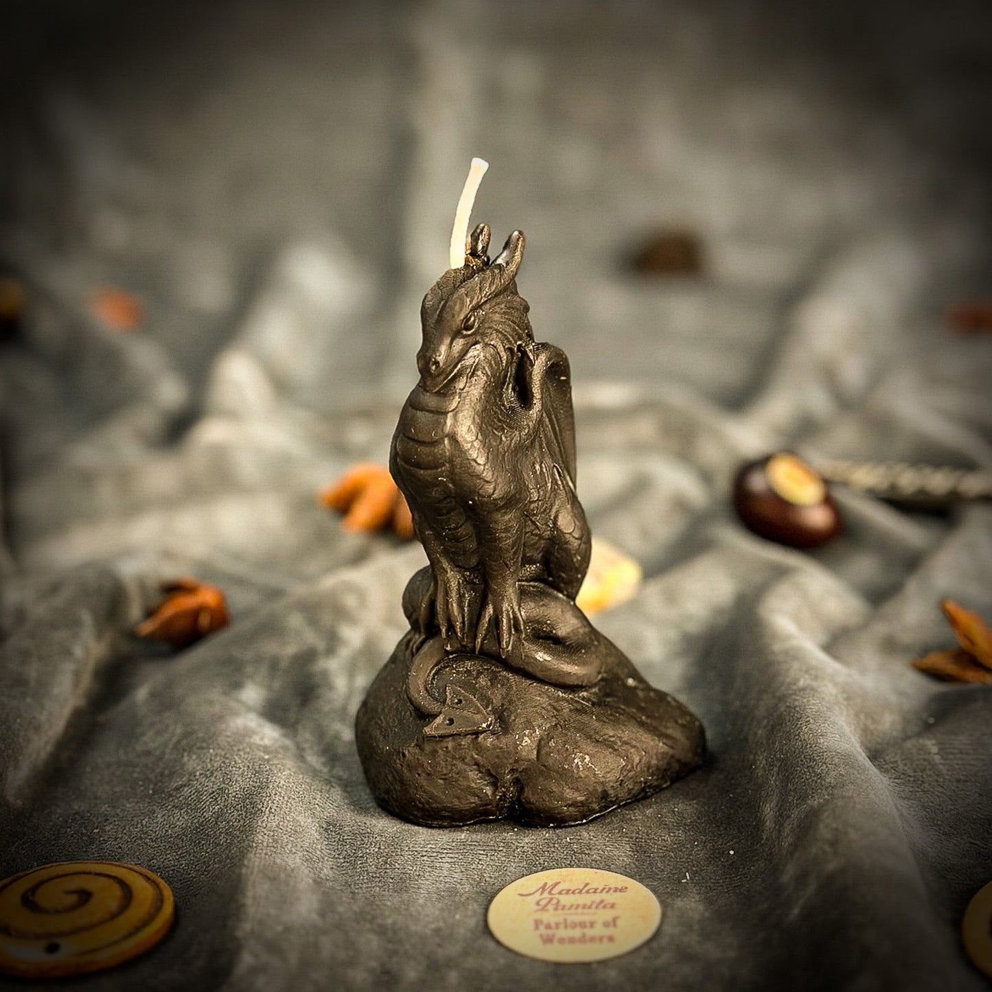Vela de Cera de Abeja de Protección del Dragón - Magia Guardiana, Poder y Defensa
