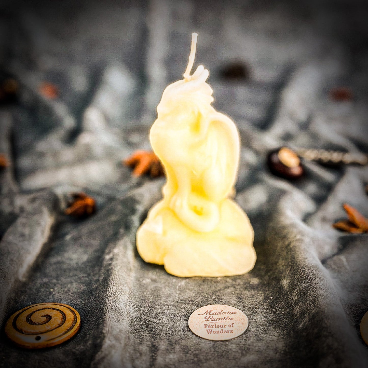 Vela de Cera de Abeja de Protección del Dragón - Magia Guardiana, Poder y Defensa