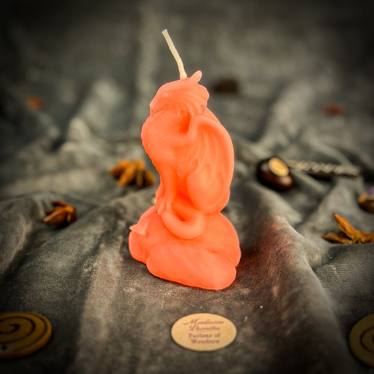 Vela de Cera de Abeja de Protección del Dragón - Magia Guardiana, Poder y Defensa