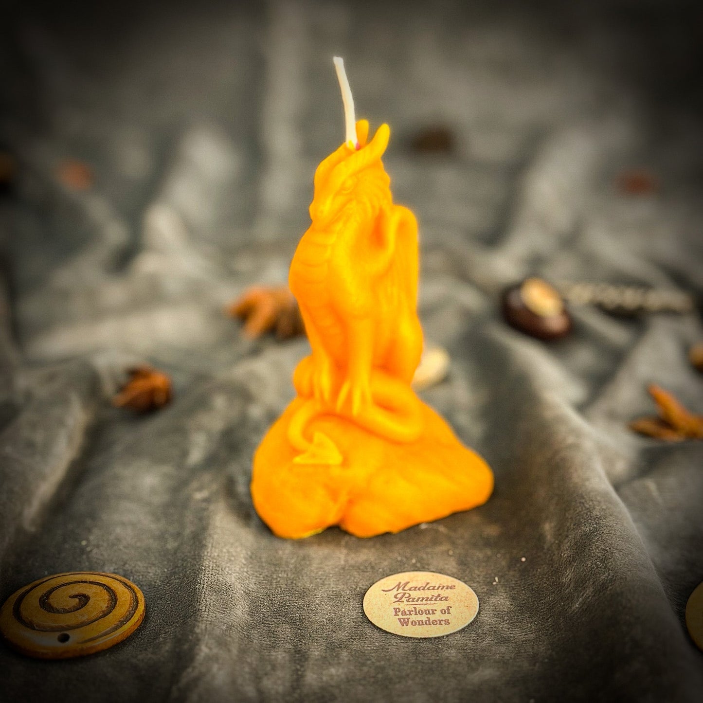 Vela de Cera de Abeja de Protección del Dragón - Magia Guardiana, Poder y Defensa