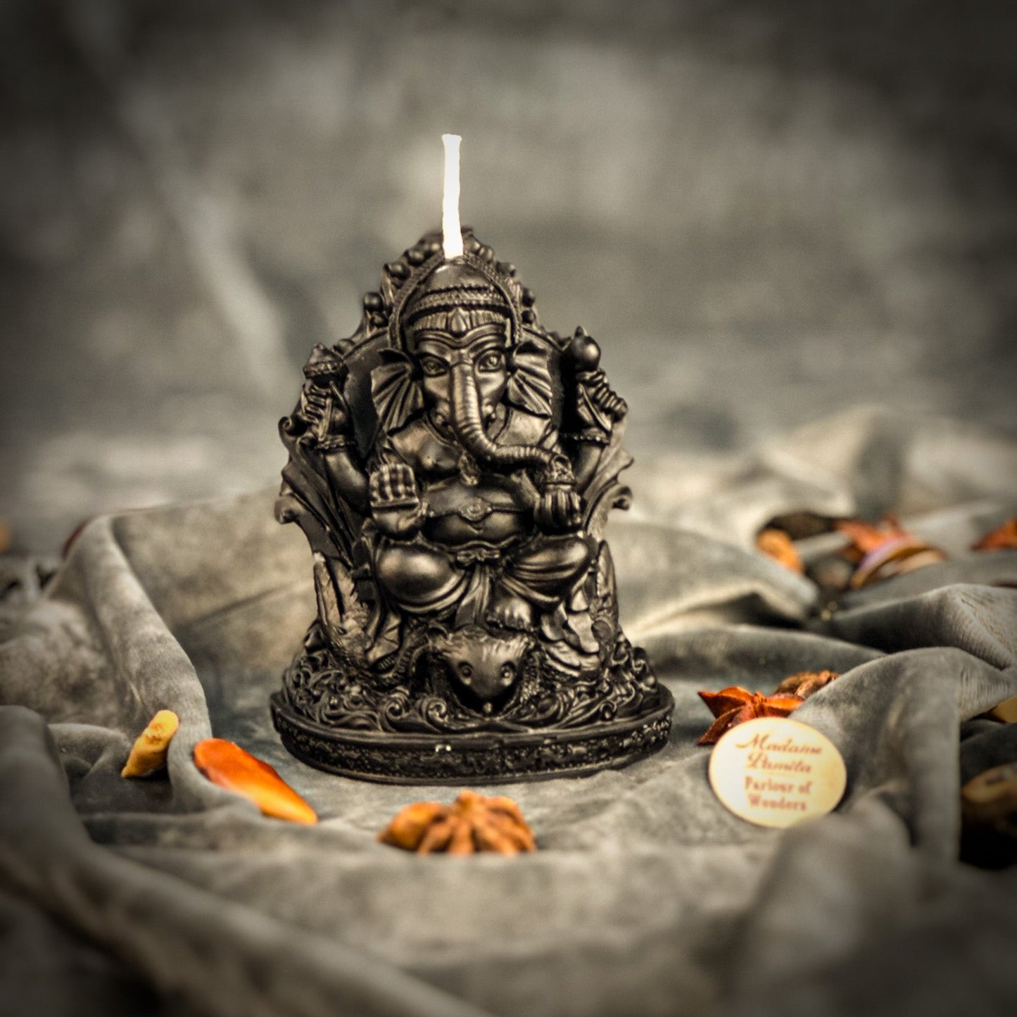 Vela de cera de abeja Ganesha - Magia para eliminar obstáculos y atraer el éxito