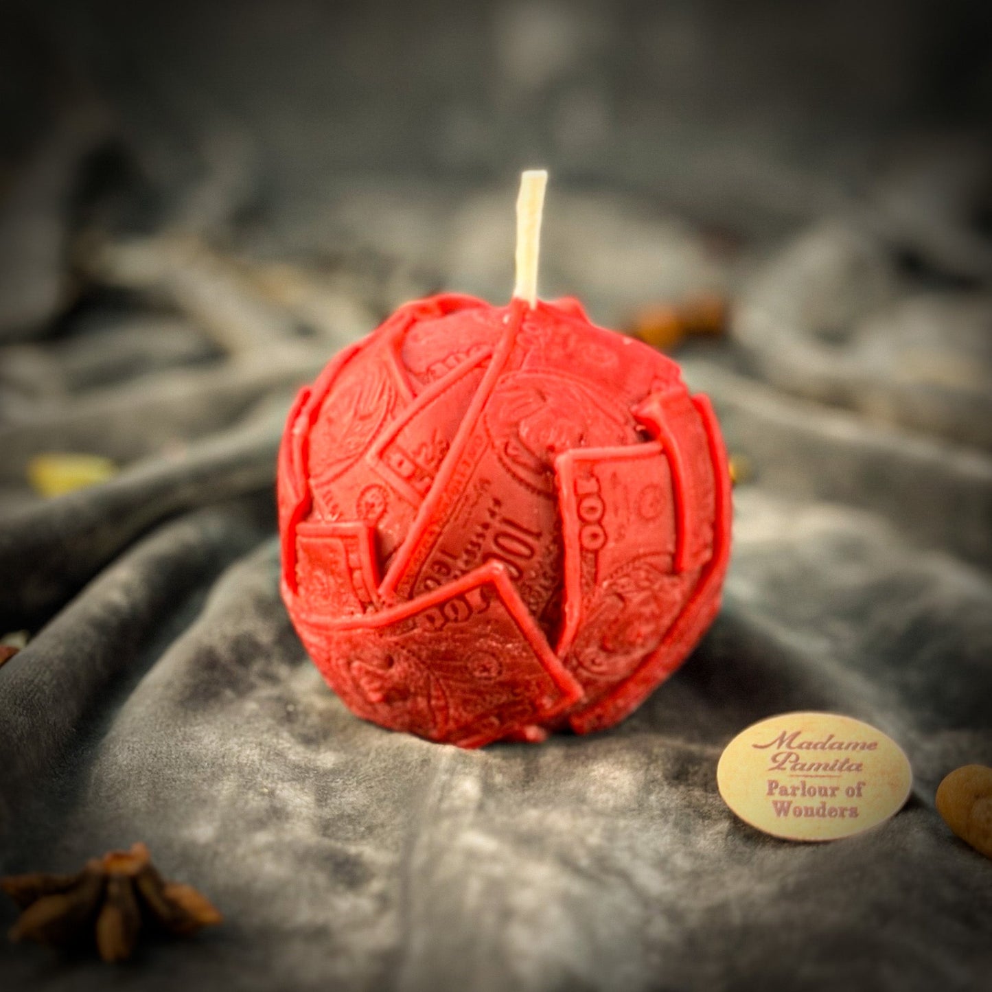 Vela de Hechizo de Cera de Abeja "Rodar en el Dinero" - Riqueza de Lujo y Abundancia Opulenta