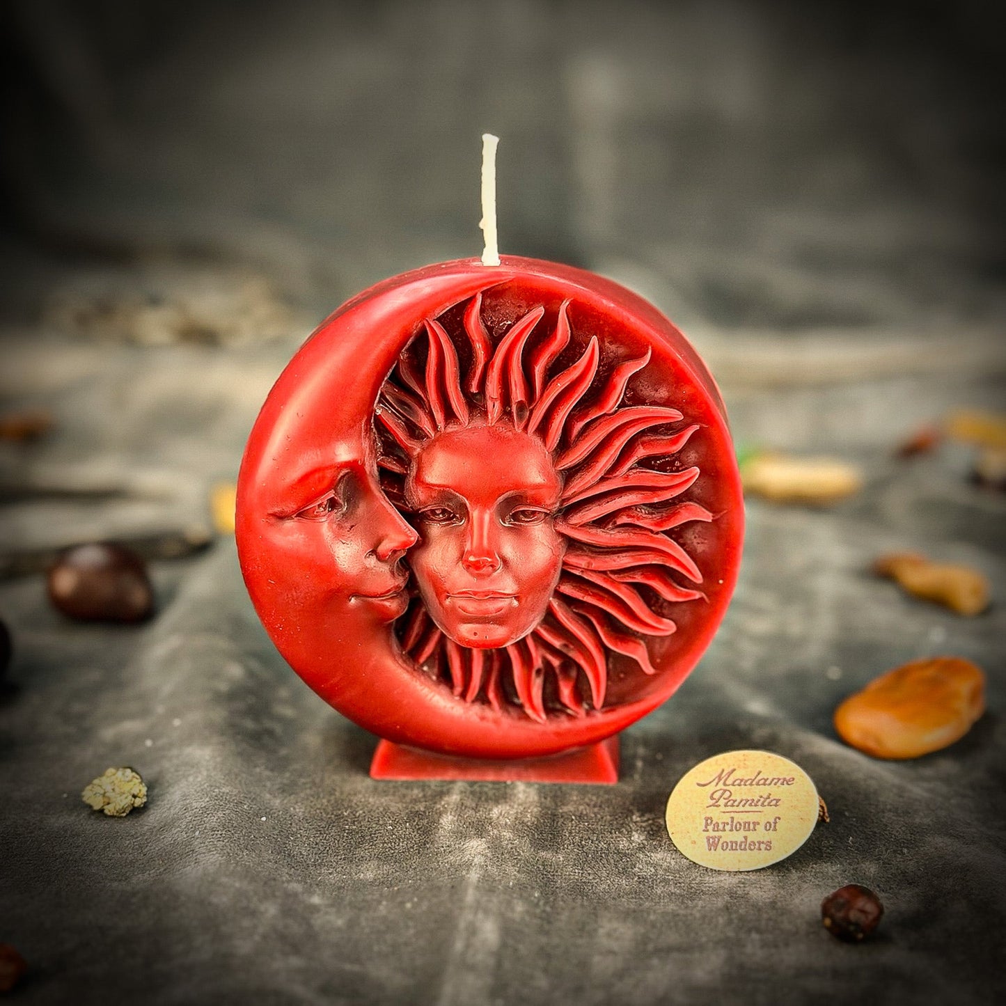 Vela de cera de abeja para equinoccios y solsticios - Magia y equilibrio estacionales