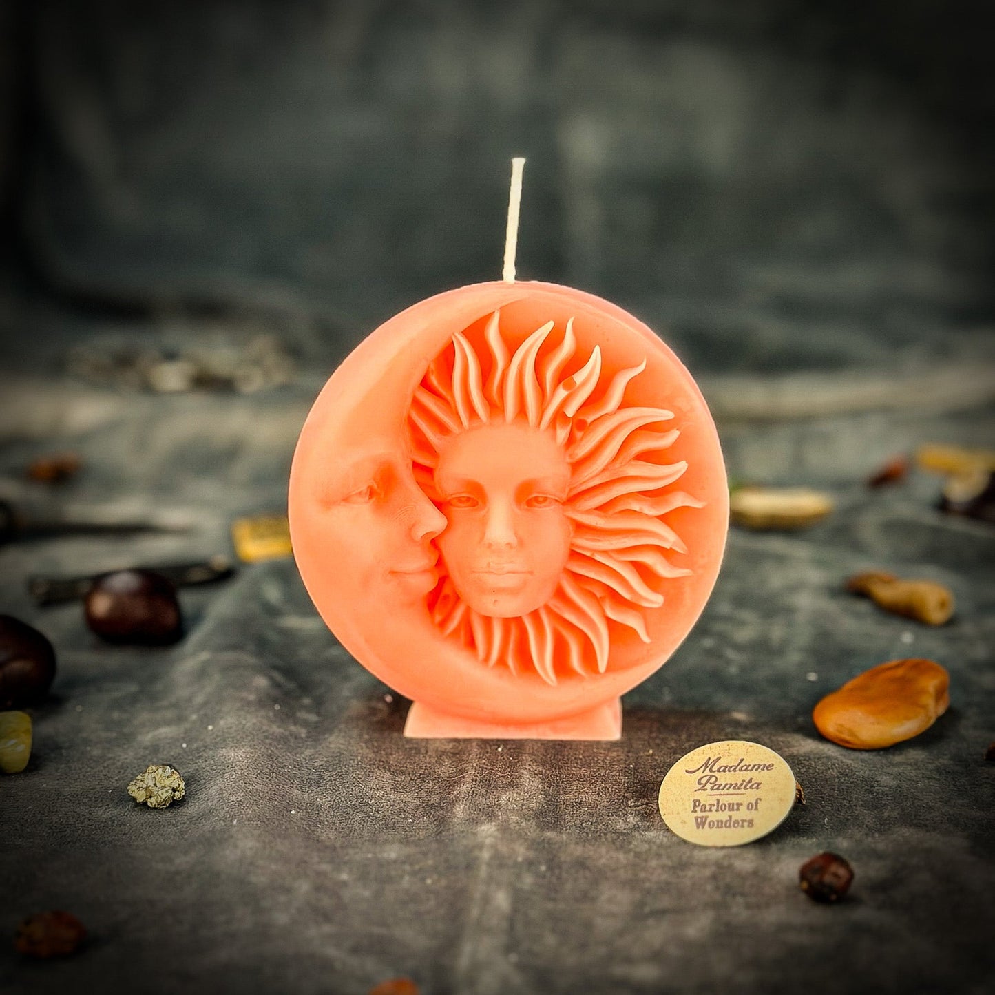 Vela de cera de abeja para equinoccios y solsticios - Magia y equilibrio estacionales
