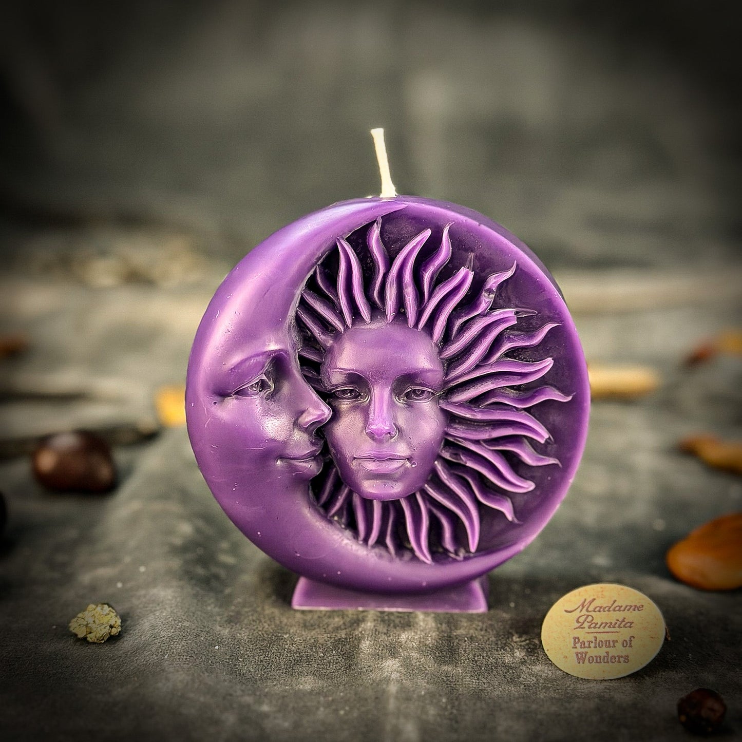 Vela de cera de abeja para equinoccios y solsticios - Magia y equilibrio estacionales