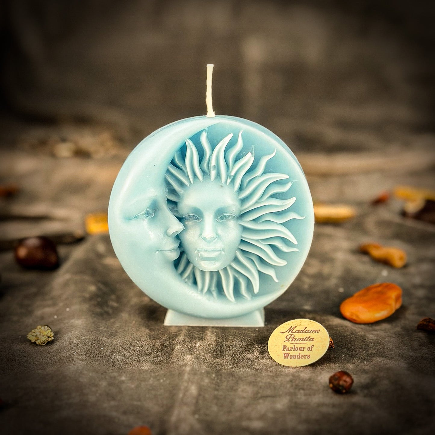 Vela de cera de abeja para equinoccios y solsticios - Magia y equilibrio estacionales