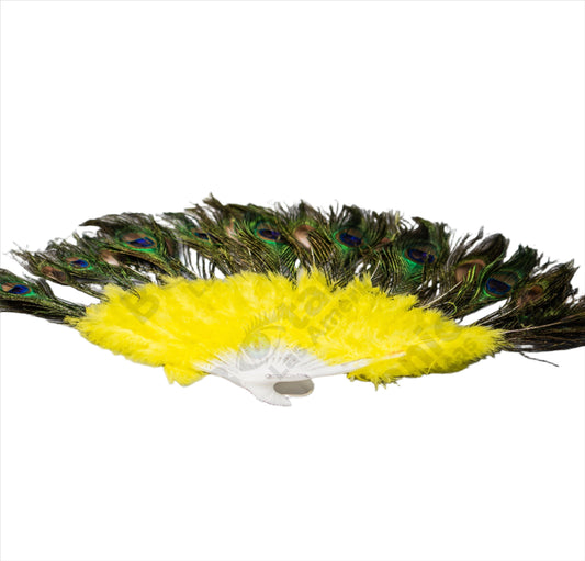 ABANICO DE PLUMAS AMARILLO