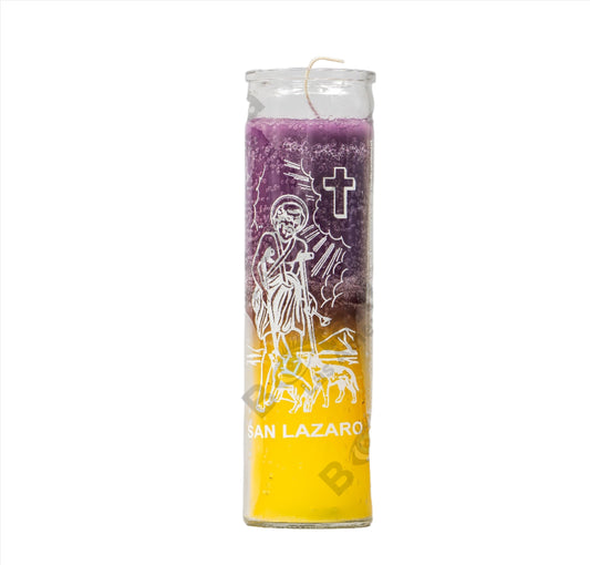 Vela para San Lázaro 2 Colores / Saint Lazarus 7-Day Candle - Healing & Babalú Ayé