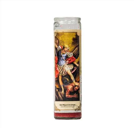 Vela San Miguel Arcángel Roja / Saint Michael Red 7-Day Candle - Warrior Protection