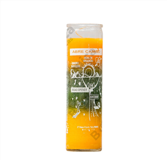 Vela Abre Camino 2 Colores / Road Opener 7-Day Candle - Remove Obstacles & Open Paths