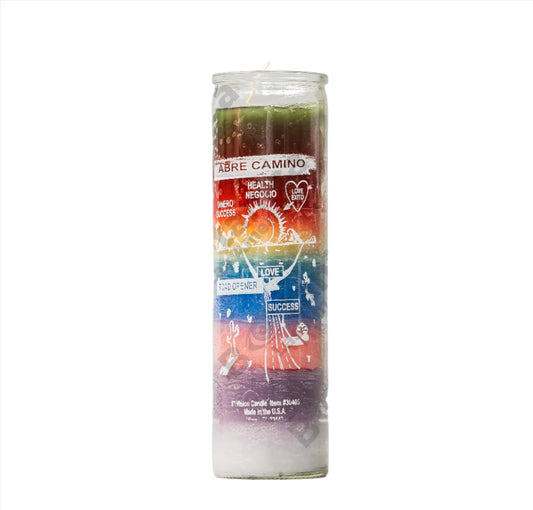 Vela Abre Camino 7 Colores / Road Opener 7-Day Candle - 7 Powers & Luck