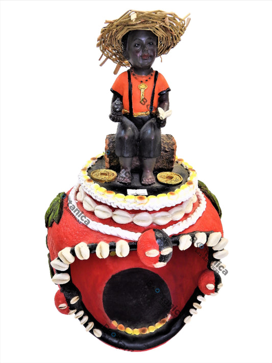 Casa de Elegguá 16" / Elegua Ritual House - Sacred Home for the Orisha of Roads