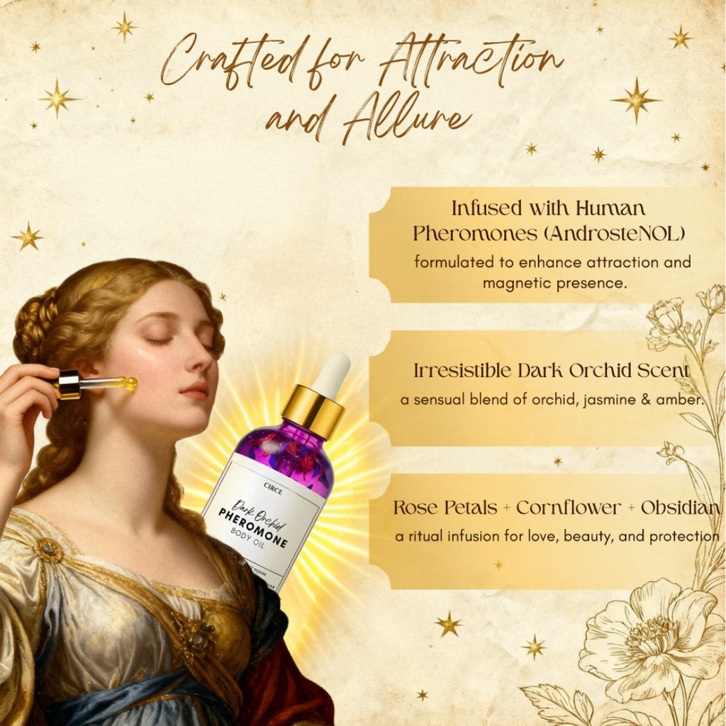 Aceite Corporal con Feromonas Orquídea Oscura – Aceite Ritual de Orquídea, Jazmín y Ámbar