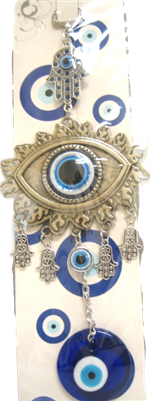 Mal de ojo - Adorno grande de mal de ojo con Hamsa / Amuleto de 10"