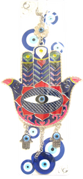 Ojo Turco - Hamsa Grande (Azul y Rojo) Adorno/Amuleto de Ojo Turco 25 cm